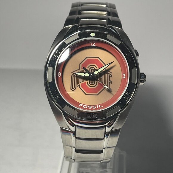 Ohio State Buckeyes NCAA Stainless-Steel Kaleido Watch by Fossil NEW - Picture 2 of 9